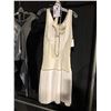 Image 2 : BLACK/SILVER 1920'S DRESS AND CREAM BEADED 1920'S DRESS COSTUMES, DAILY RENTAL $90.00