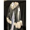 Image 2 : 1920'S LIGHT BLUE DRESS WITH FAUX FUR LINED SILVER CLOAK, DAILY RENTAL $50.00