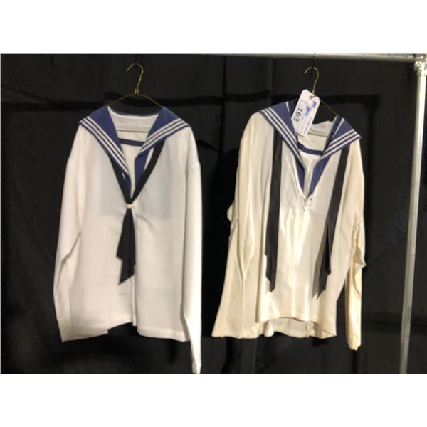 2 WHITE/BLUE SAILOR COSTUMES, DAILY RENTAL $45.00