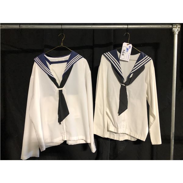 2 WHITE/BLUE SAILOR COSTUMES, DAILY RENTAL $45.00