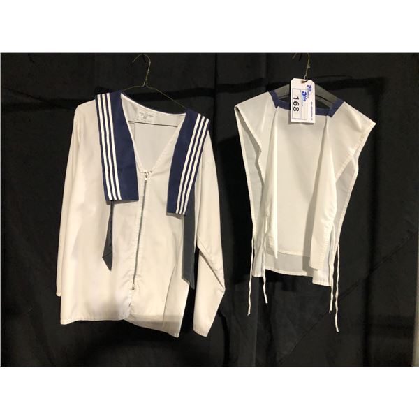 2 WHITE/BLUE SAILOR COSTUMES, DAILY RENTAL $45.00