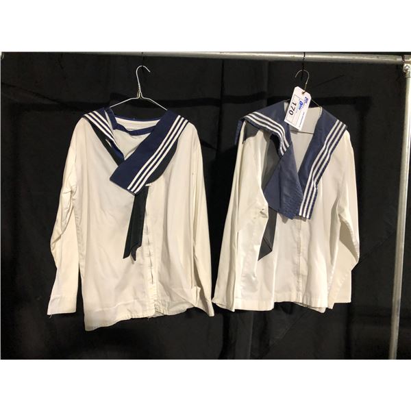 2 WHITE/BLUE SAILOR COSTUMES, DAILY RENTAL $45.00