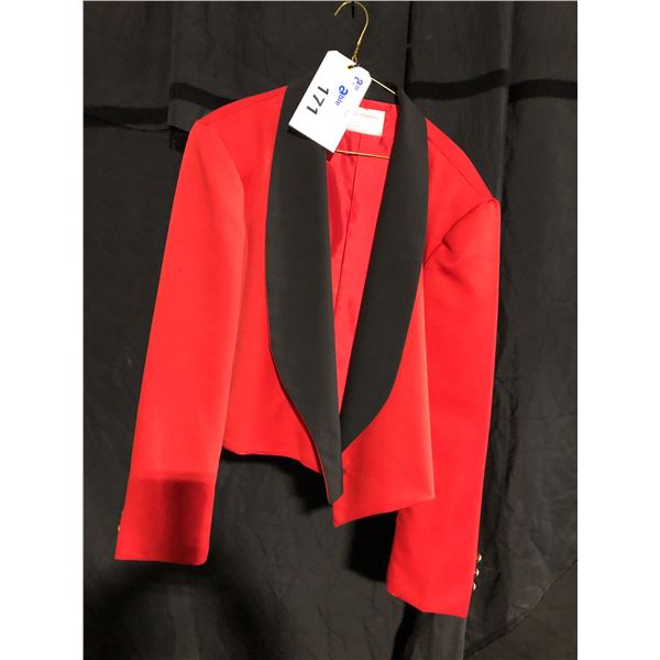 RED/BLACK USHER COSTUME, DAILY RENTAL $45.00