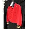 Image 2 : RED/BLACK USHER COSTUME, DAILY RENTAL $45.00