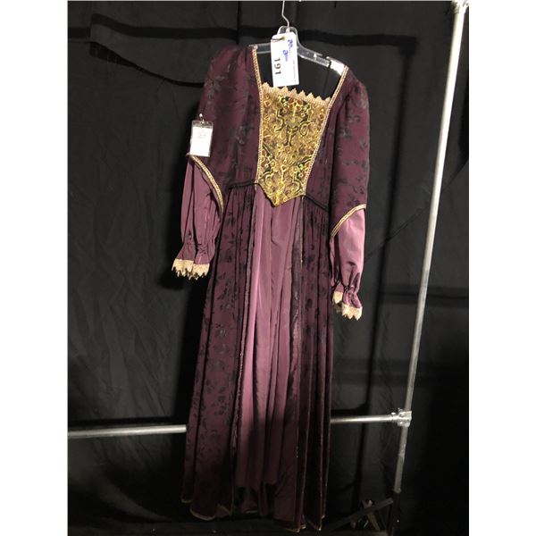 PURPLE/GOLD 1500'S DRESS, DAILY RENTAL $135.00