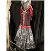 Image 2 : BLACK/SILVER/RED SALOON GIRL STYLE DRESS, DAILY RENTAL $95.00