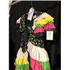 Image 2 : MULTI-COLOURED SPANISH STYLE DRESS, DAILY RENTAL $100.00