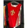 Image 2 : 2 RED KNIGHTS TUNICS WITH FLEUR DE LIS  AND 1 BLUE WITH YELLOW PIPING