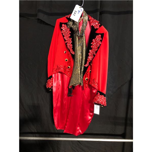 RED EMBELLISHED SHOWMAN'S COSTUME