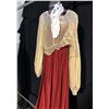 Image 2 : VINTAGE RED/YELLOW DRESS COSTUME, DAILY RENTAL $65.00