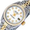 Image 2 : Rolex Ladies Two Tone 18K Yellow Gold And Steel White Diamond Quickset Datejust