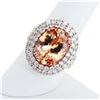 Image 3 : 6.80 ctw Morganite and 3.29 ctw Diamond 14K Rose Gold Ring