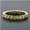 Image 2 : 14k Yellow Gold 0.92 ctw Round Milgrain Bezel Set Diamond Eternity Band Ring Sz