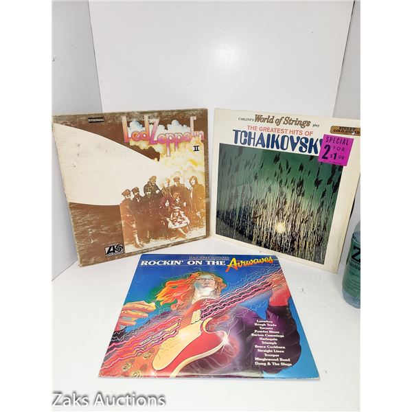 Lot of 3 Vinyl - Led Zepplin II + Tchaikovsky + Rockin' On The Airwaves