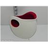 Image 1 : Stunning Popcorn Finish White and Red Crown Devon Vase