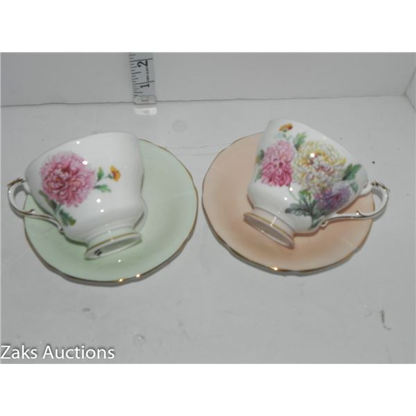 Set of 2 Double Warrant Paragon Teacups