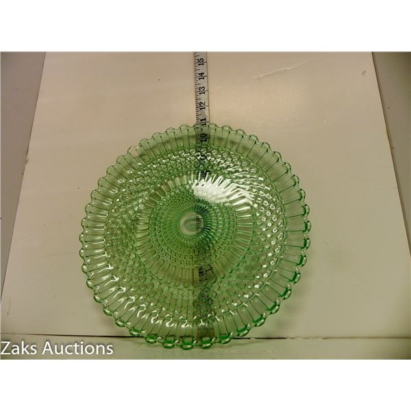 Beautiful Green Depression Glass Non-Footed Serving Plate