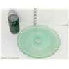 Image 4 : Beautiful Green Depression Glass Non-Footed Serving Plate