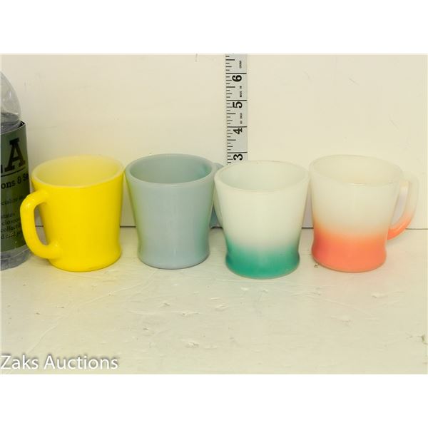 Lot of 4 Anchor Hocking Fire King Milk Glass Coffee Cups