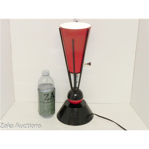 Brilliant MCM Red and Black Table Lamp (working)