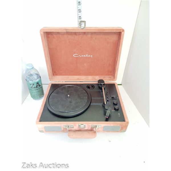 Soft Pink Velvet Crosley Record Player. Model CR8005U-RP1