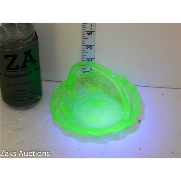 Westmoreland Uranium Green Glass Basket