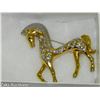 Image 1 : Vintage Butler Signed Rhinestone Horse Brooch