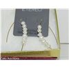 Image 2 : New 2 Pairs of Earring Etero Water Pearl and Sterling Silver Hoops
