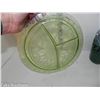 Image 8 : MCM Green Depression Uranium Divider Dinner Plate