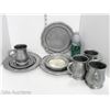 Image 1 : Crown-Castle Pewtalloy 4 Tankards, 3 Side Plates and 4 Dinner Plates