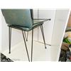 Image 2 : Lot of 2 Mid Century Floral Stools (Blue/Gold Black Metal)