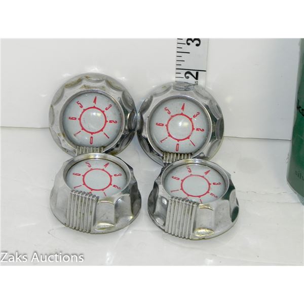 Set of 4 1950s Chrome Oven Knobs