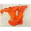 Image 5 : Mid Century Orange and Red Ornate Vase