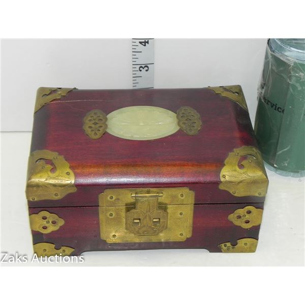 Chinese Jewelry Box - With Nephrite Inlay (tested)