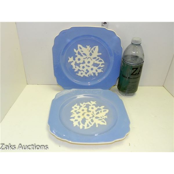 2 Plates - Cameoware by Harker Pottery Co Patented USA