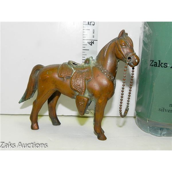 Vintage Bronzed Metal Horse Figurine - Made in Japan