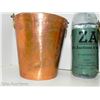 Image 3 : Set of 2 Vintage Copper Bucket Planters Embossed Design with Copper Handle