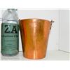 Image 4 : Set of 2 Vintage Copper Bucket Planters Embossed Design with Copper Handle