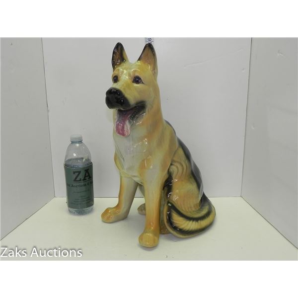 Chalkware German Shepherd Figurine 17" H