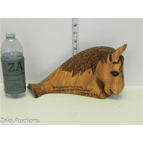 Hand Carved Wood Horse Face - 2020 Gift to Pastor Jeremy 12.5" x 6.5"