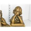 Image 4 : Matching Pair of Gold Ceramic/Plaster Book Ends