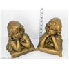 Image 5 : Matching Pair of Gold Ceramic/Plaster Book Ends