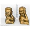 Image 6 : Matching Pair of Gold Ceramic/Plaster Book Ends