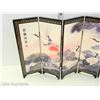 Image 3 : Chinese Imitation of Ancient Small Screen Double Sided Pine and Crane Scenes In Original Box