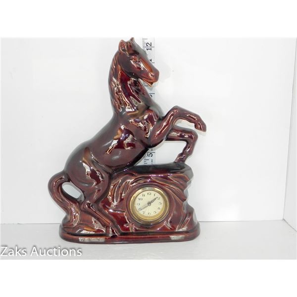 Ceramic Horse Wind Up Clock (working) Made in Germany