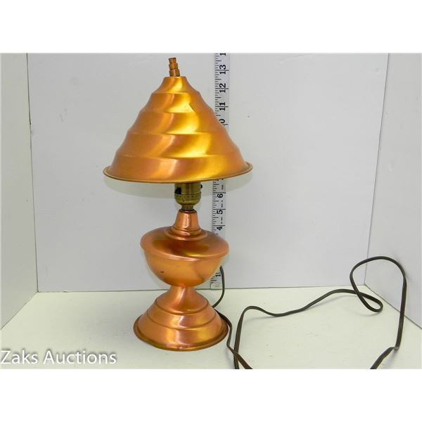 Vintage Copper Tin Brass Table Lamp