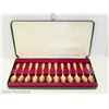 Image 1 : Vintage 1983 Universiade Games Gold Plated Spoons Original Box Set of 12 Made in England