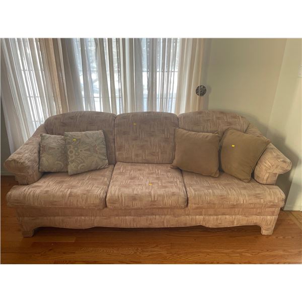 3 Seater Sofa With Throw Pillows 78Lx36Dx32H