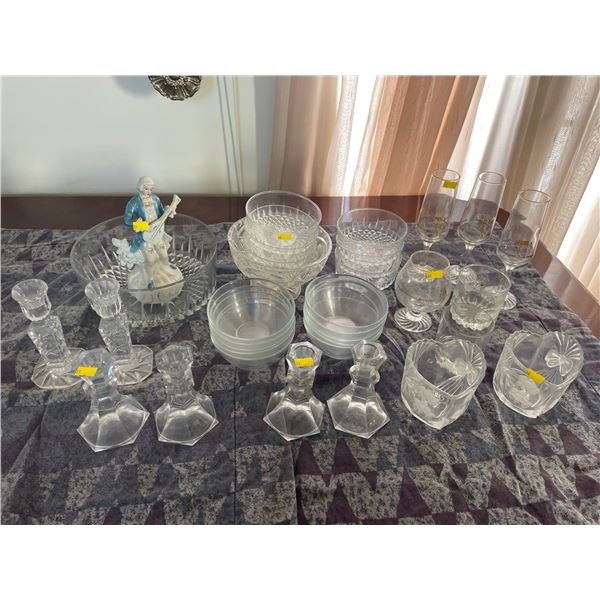 Assorted Collection Of Crystal & Glassware - Bowls, Candle Holders, Olympic Glasses & More
