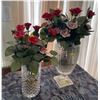 Image 1 : Assorted Collection Of Porcelain Roses In Decorative Vases